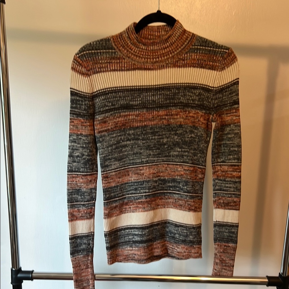 Prana Striped Turtleneck Sweater - Picture 1 of 4